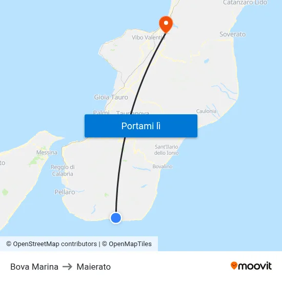 Bova Marina to Maierato map