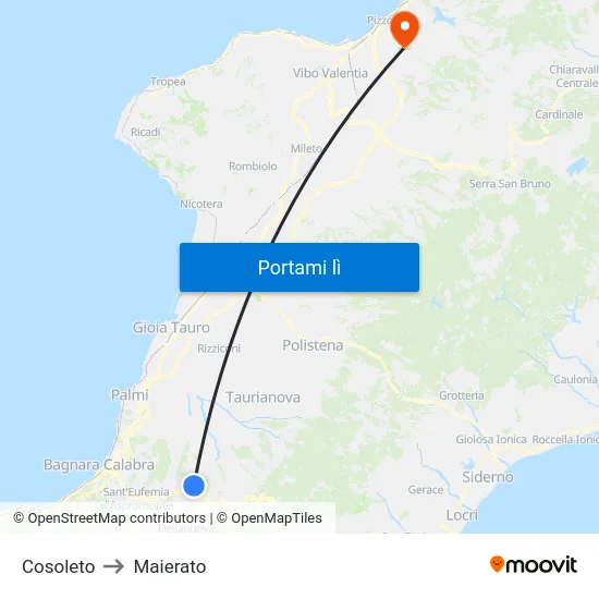 Cosoleto to Maierato map
