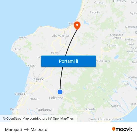 Maropati to Maierato map