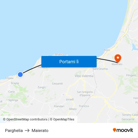 Parghelia to Maierato map