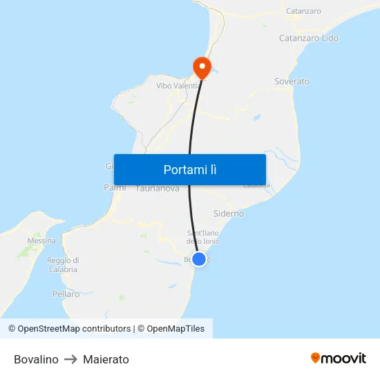 Bovalino to Maierato map