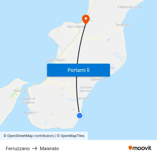 Ferruzzano to Maierato map