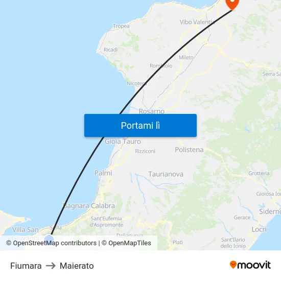 Fiumara to Maierato map