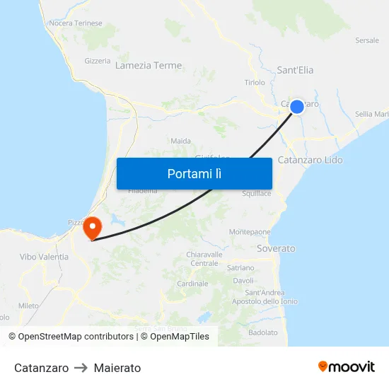 Catanzaro to Maierato map