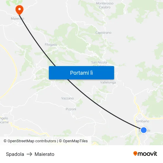 Spadola to Maierato map