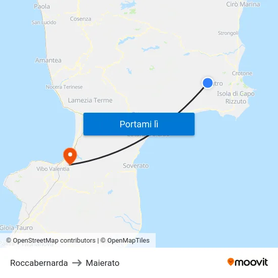 Roccabernarda to Maierato map