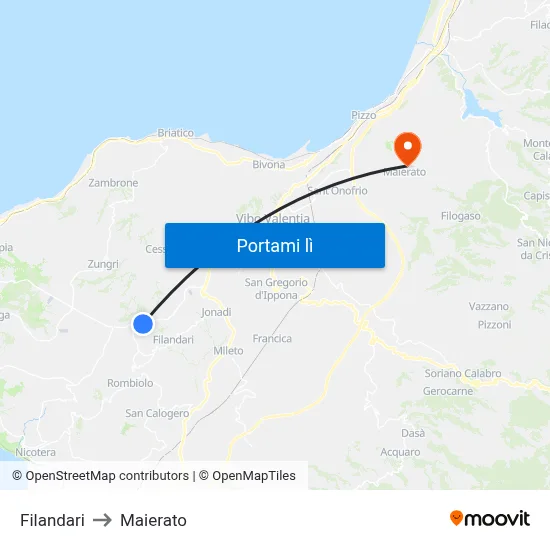 Filandari to Maierato map