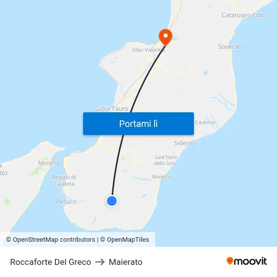Roccaforte Del Greco to Maierato map