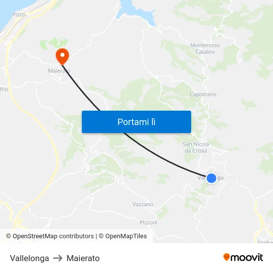 Vallelonga to Maierato map