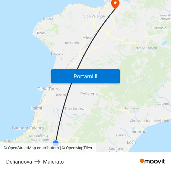 Delianuova to Maierato map