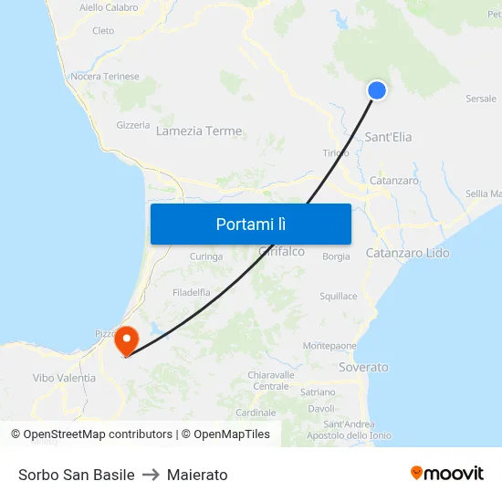 Sorbo San Basile to Maierato map