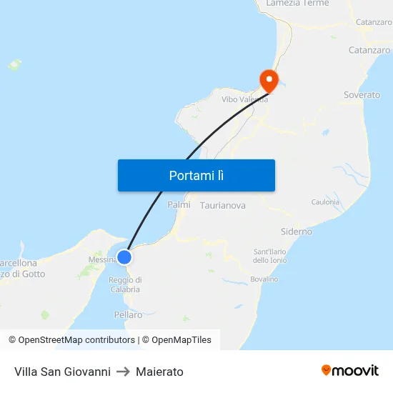 Villa San Giovanni to Maierato map
