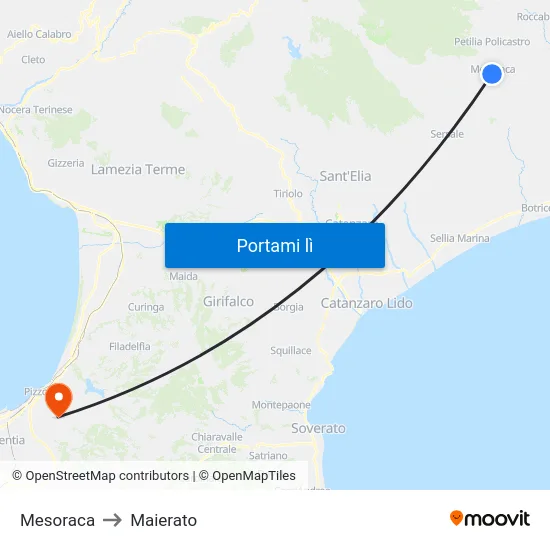 Mesoraca to Maierato map