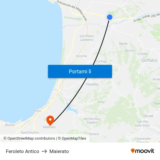 Feroleto Antico to Maierato map