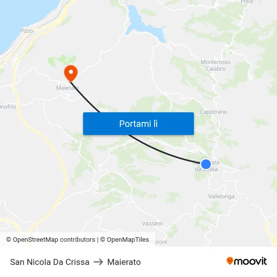 San Nicola Da Crissa to Maierato map