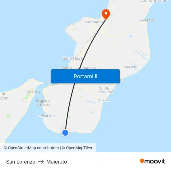 San Lorenzo to Maierato map