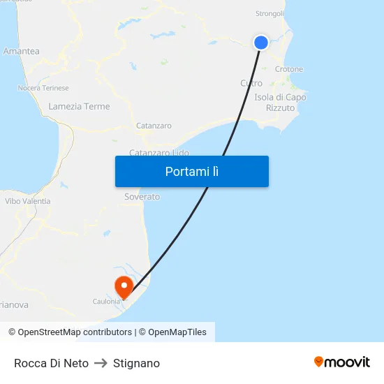 Rocca Di Neto to Stignano map