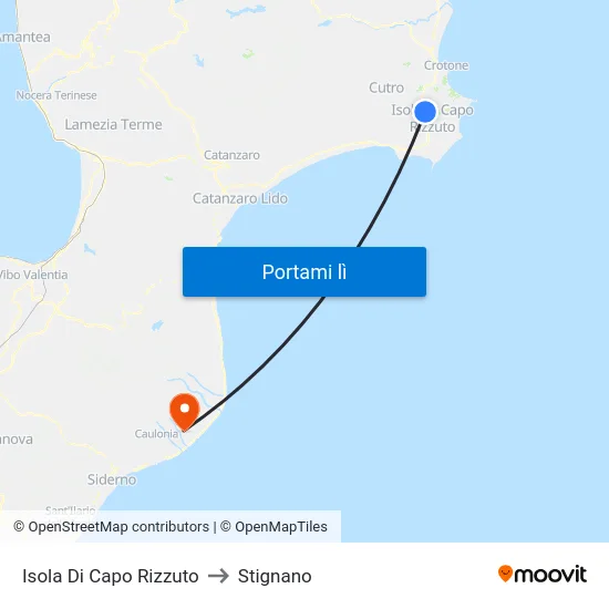 Isola Di Capo Rizzuto to Stignano map