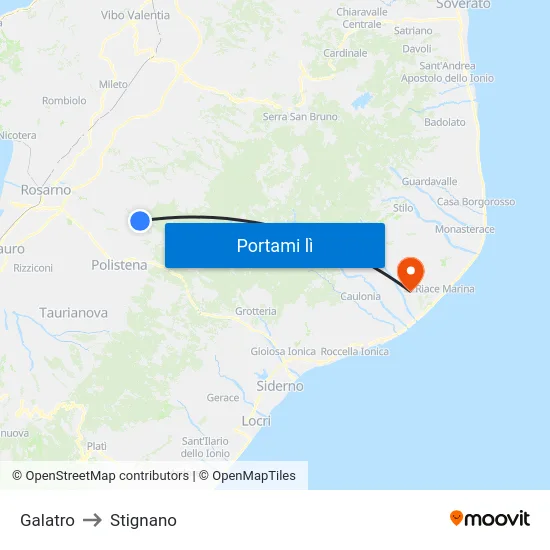 Galatro to Stignano map