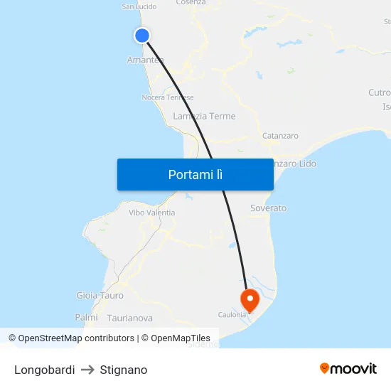 Longobardi to Stignano map