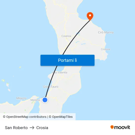 San Roberto to Crosia map