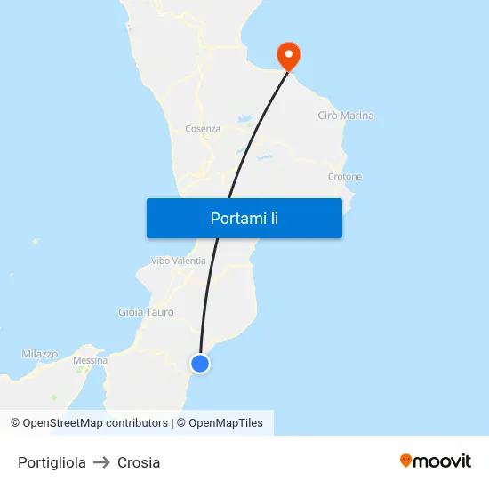 Portigliola to Crosia map