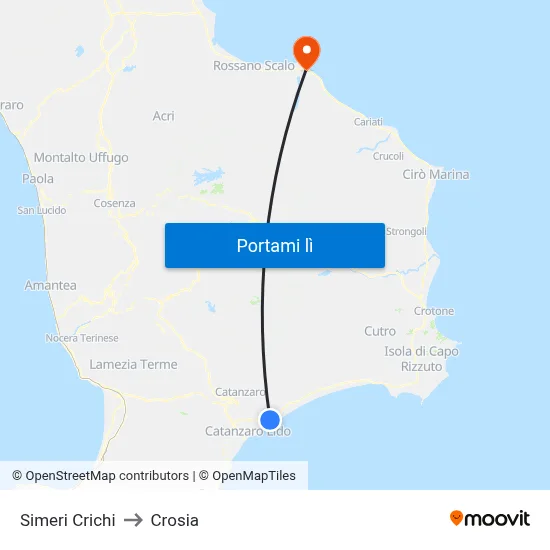 Simeri Crichi to Crosia map