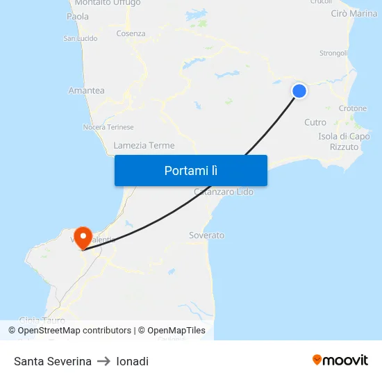 Santa Severina to Ionadi map