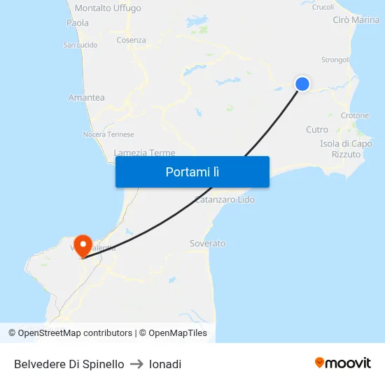 Belvedere Di Spinello to Ionadi map