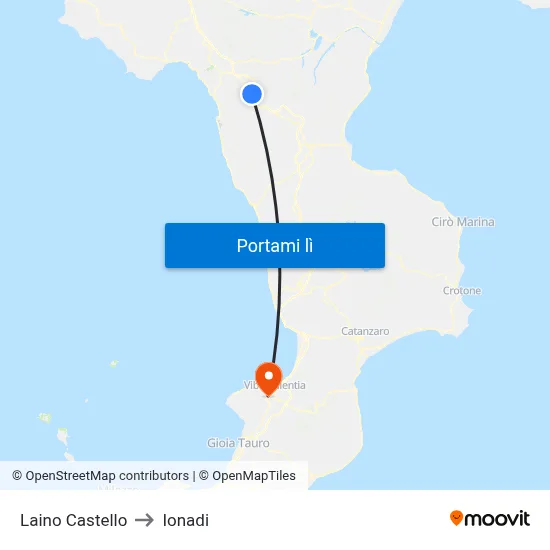 Laino Castello to Ionadi map