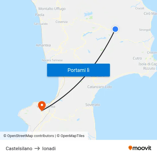 Castelsilano to Ionadi map