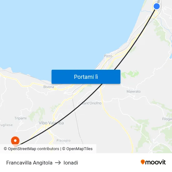 Francavilla Angitola to Ionadi map