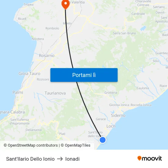 Sant'Ilario Dello Ionio to Ionadi map