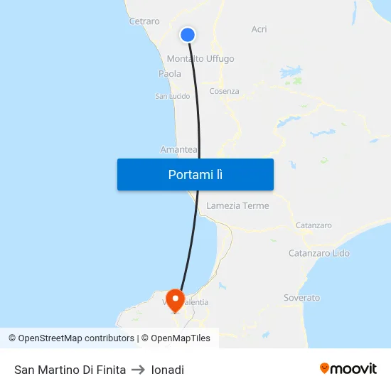 San Martino Di Finita to Ionadi map