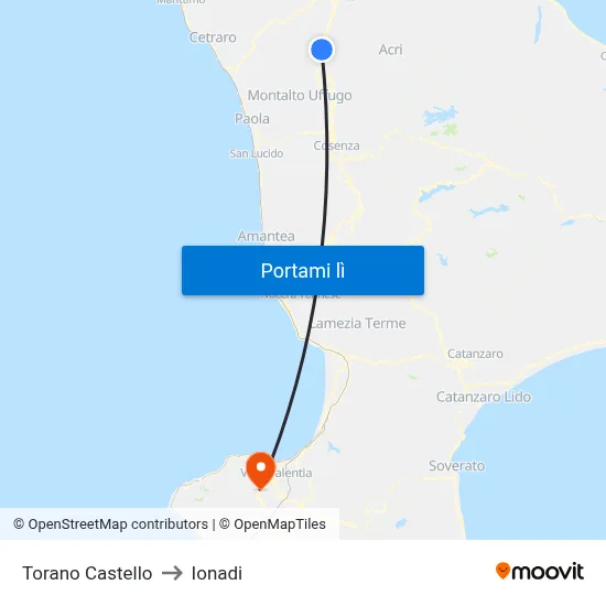 Torano Castello to Ionadi map