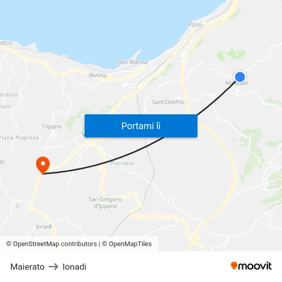 Maierato to Ionadi map