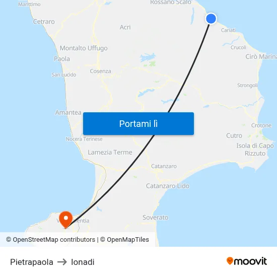 Pietrapaola to Ionadi map