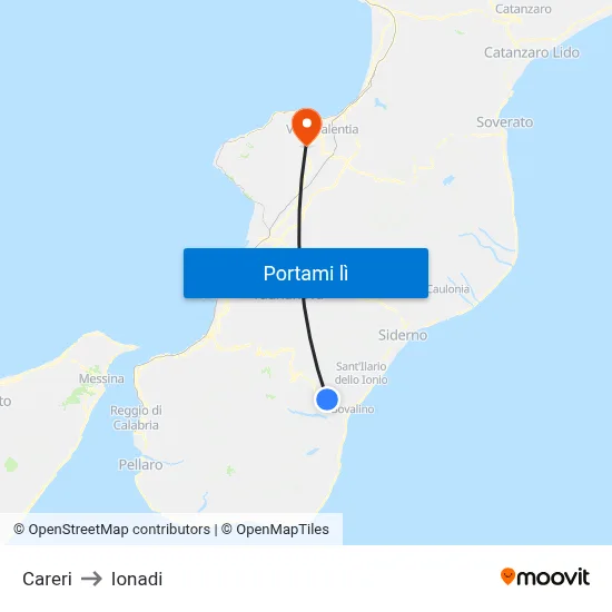 Careri to Ionadi map