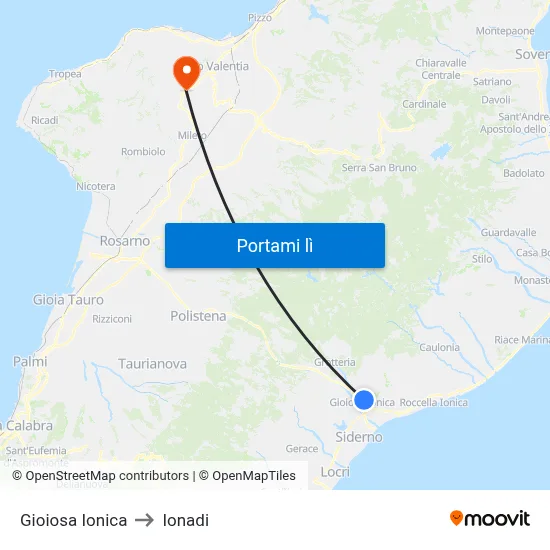 Gioiosa Ionica to Ionadi map