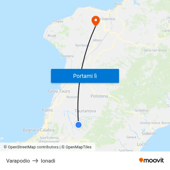Varapodio to Ionadi map