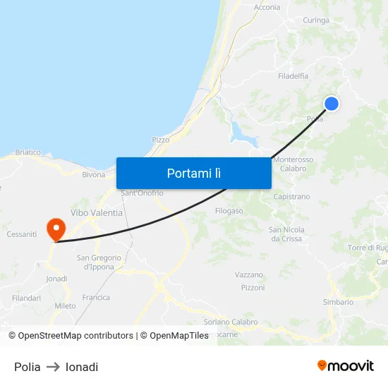 Polia to Ionadi map