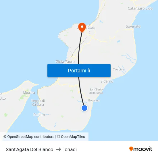 Sant'Agata Del Bianco to Ionadi map
