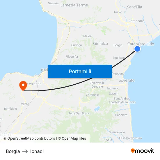 Borgia to Ionadi map