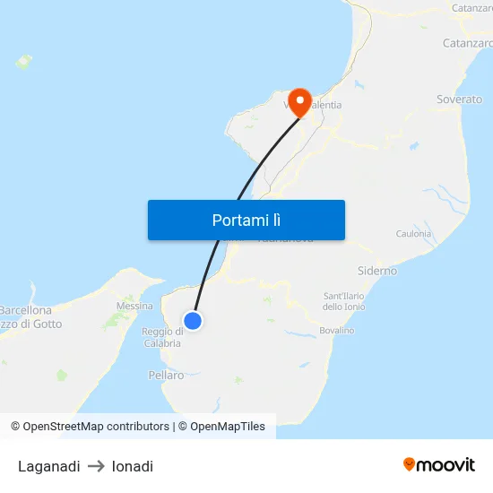 Laganadi to Ionadi map