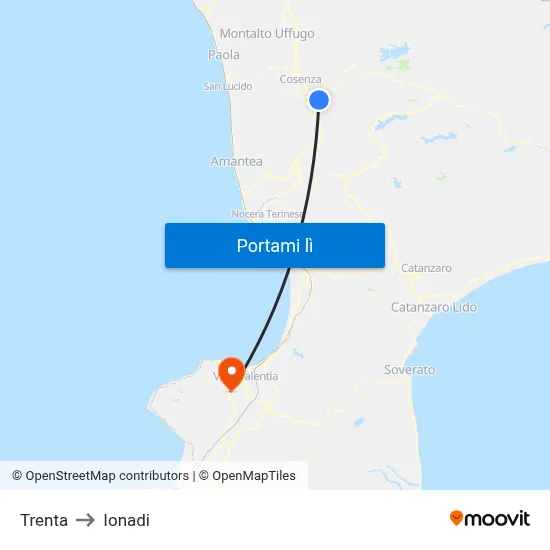 Trenta to Ionadi map
