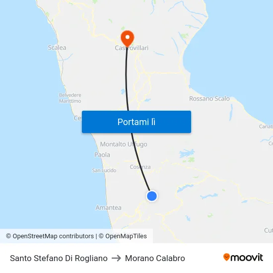Santo Stefano Di Rogliano to Morano Calabro map