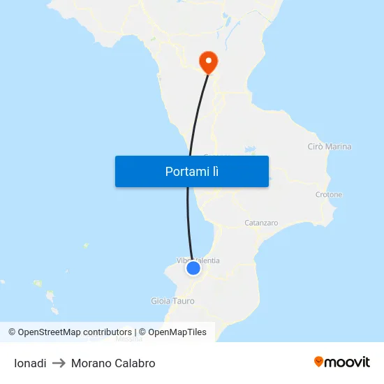 Ionadi to Morano Calabro map