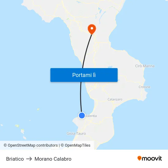 Briatico to Morano Calabro map