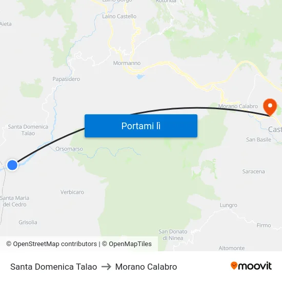Santa Domenica Talao to Morano Calabro map