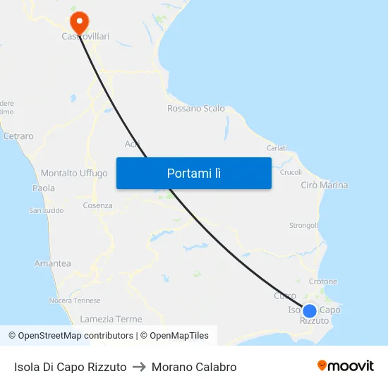 Isola Di Capo Rizzuto to Morano Calabro map